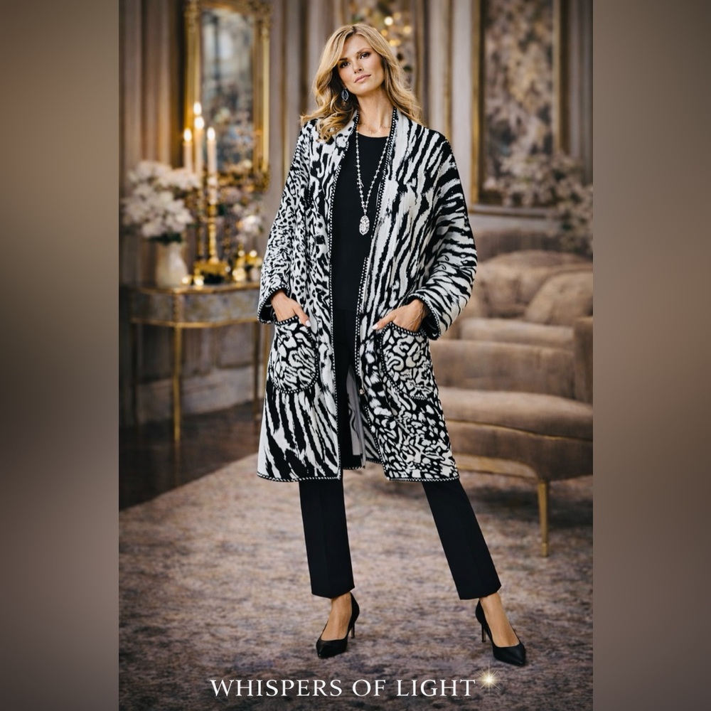RARA AVIS by Iris Apfel XL Mixed Animal Print Statement Cardigan | $198 Retail - Picture 7 of 14